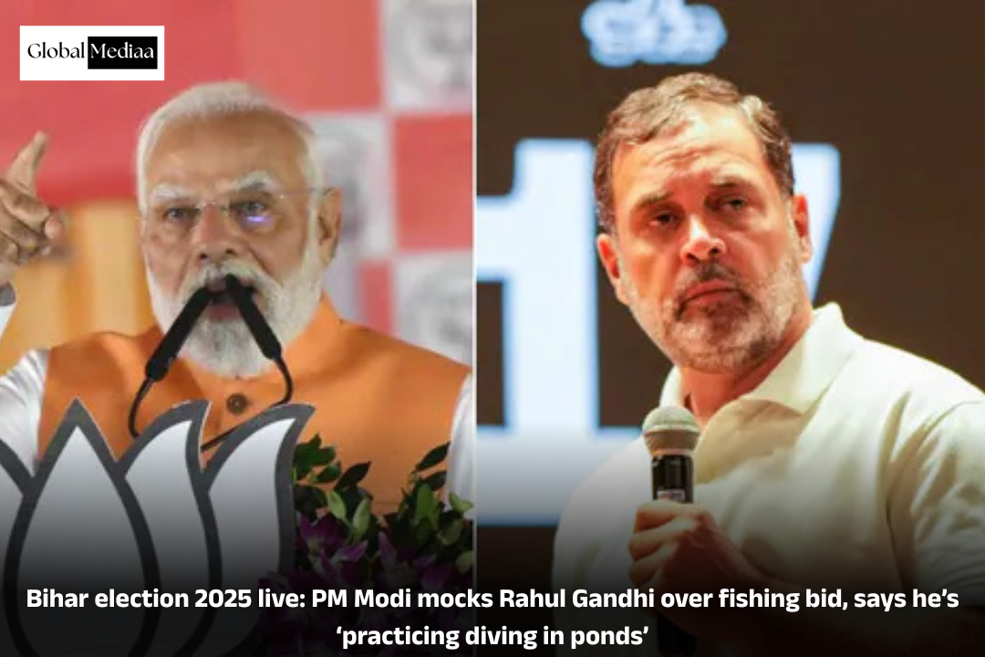 Bihar election 2025 live: PM Modi mocks Rahul Gandhi over fishing bid, says he’s ‘practicing diving in ponds’