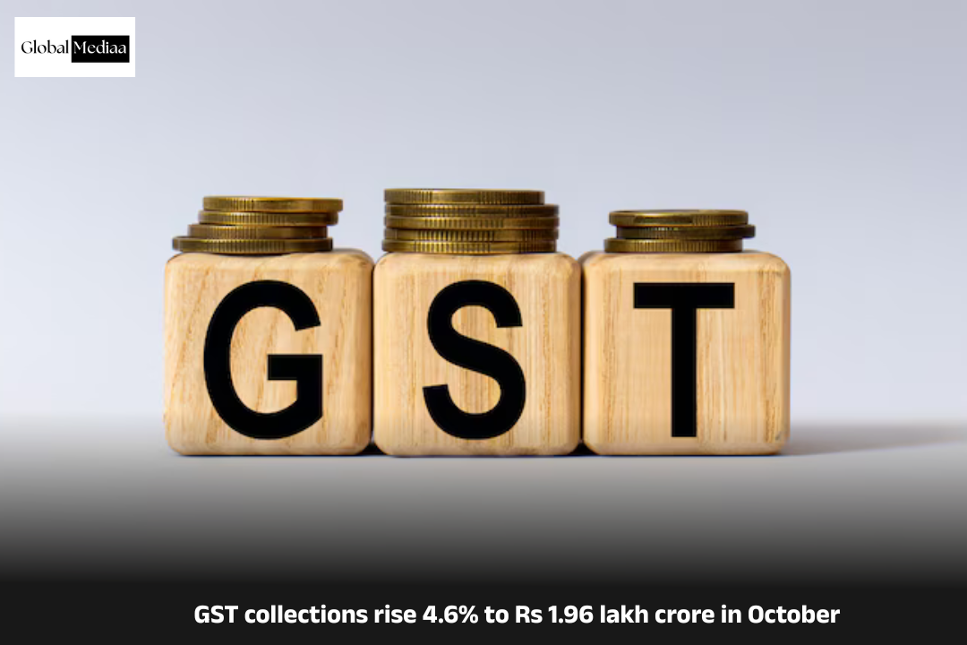 GST collections rise 4.6% to Rs 1.96 lakh crore in October