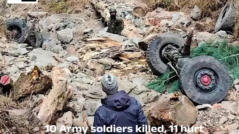 10 Army soldiers killed, 11 hurt as vehicle plunges into gorge in Jammu & Kashmir’s Doda