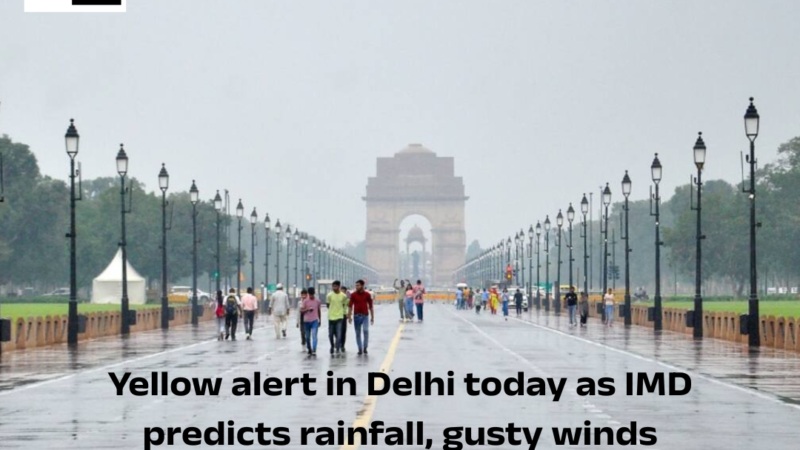 Yellow alert in Delhi today as IMD predicts rainfall, gusty winds; AQI improves