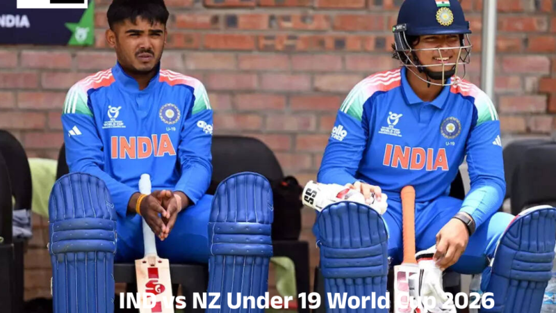 IND vs NZ Under 19 World Cup 2026  Score: Sanjay, Samson frustrate India with late partnership