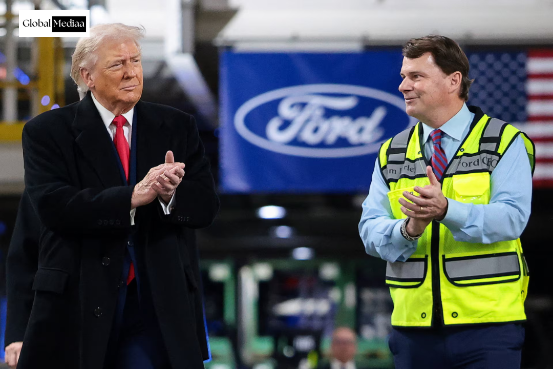 Trump flips off antagonizing worker at Ford plant in Michigan