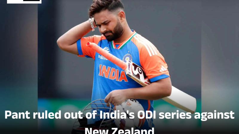 Pant ruled out of India’s ODI series against New Zealand