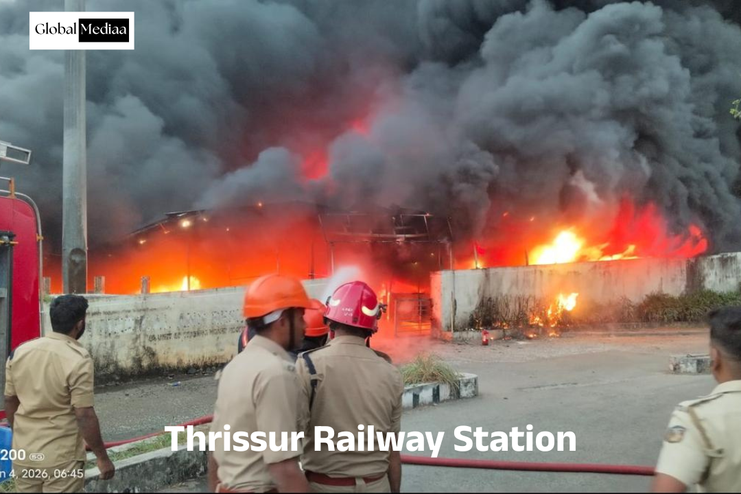Fire breaks out at Thrissur Railway Station parking shed, around 500 two-wheelers destroyed